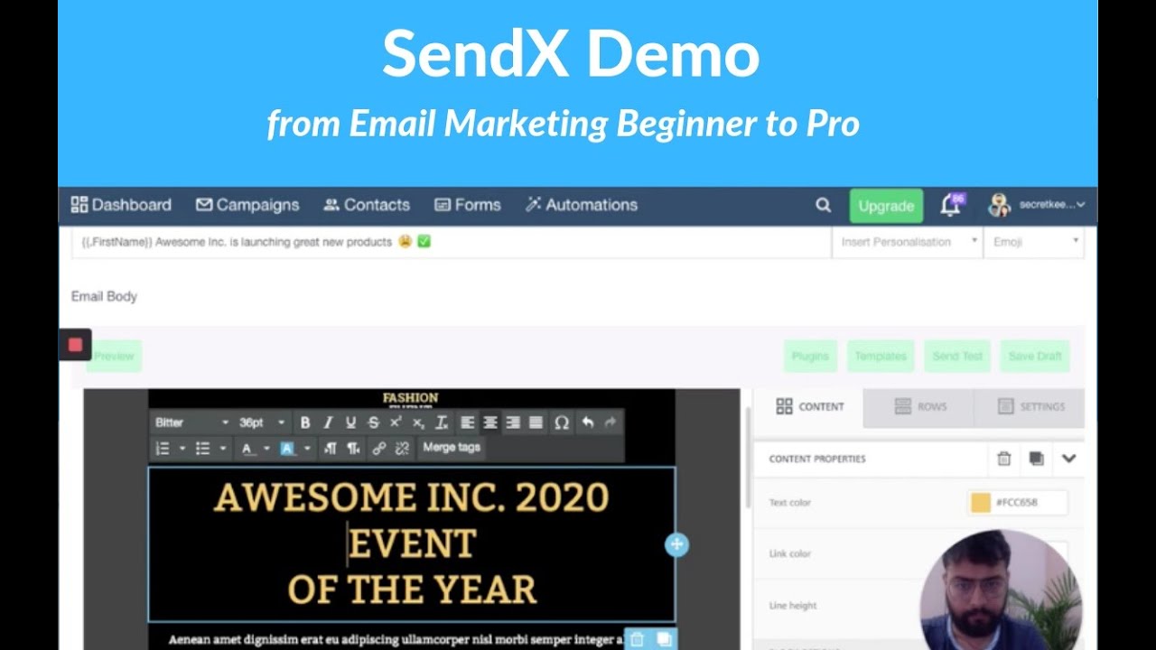 SendX product walkthrough