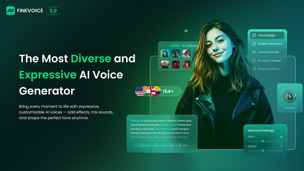 FineShare FineVoice 3.0 AI voice generator