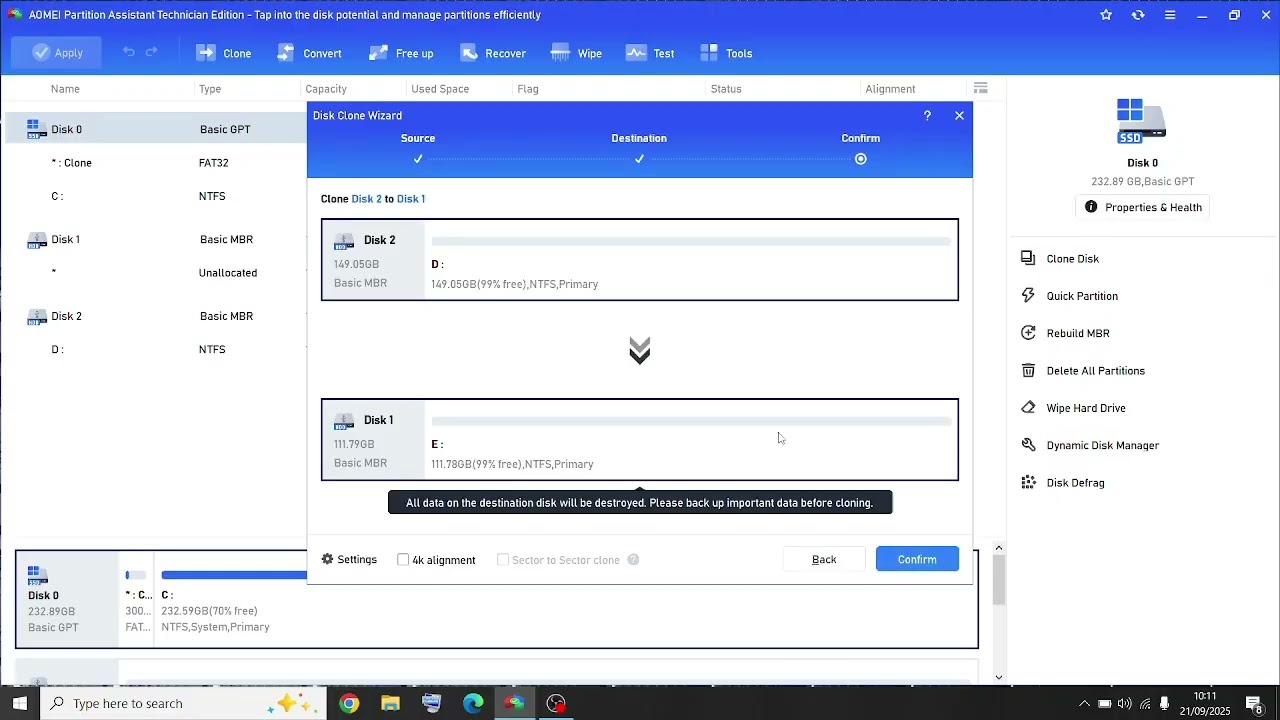 AOMEI PA Clone Larger HDD to Smaller SSD (2025): Migrate OS & Data Safely!