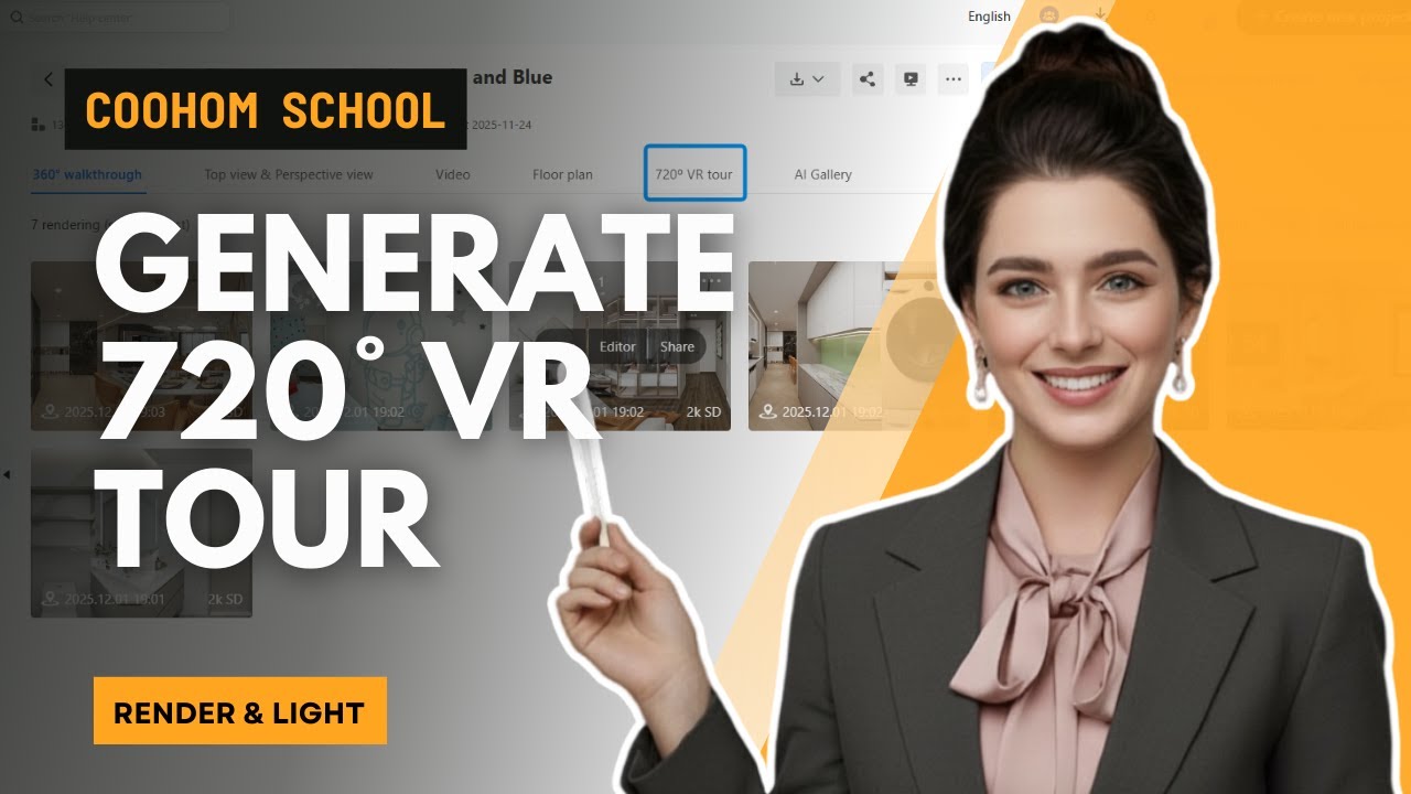 How to Generate 720° VR Tour | Coohom