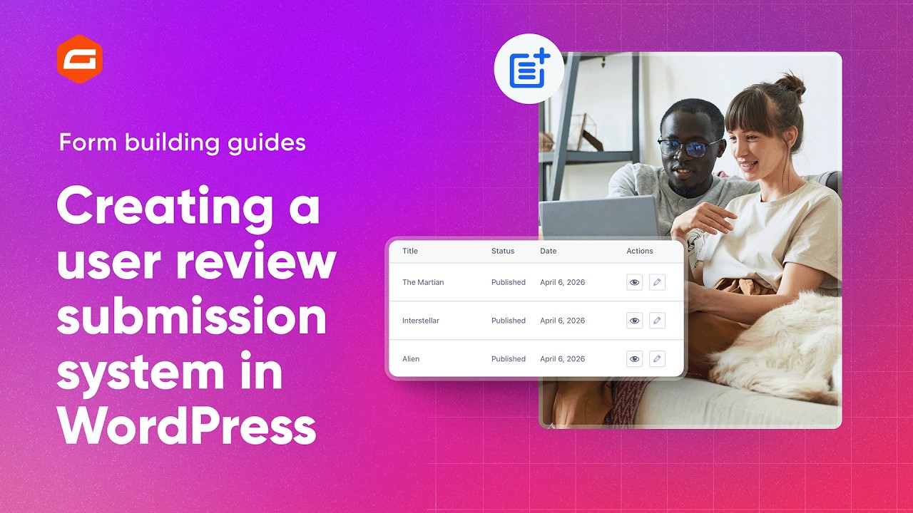Gravity Forms user review submission system