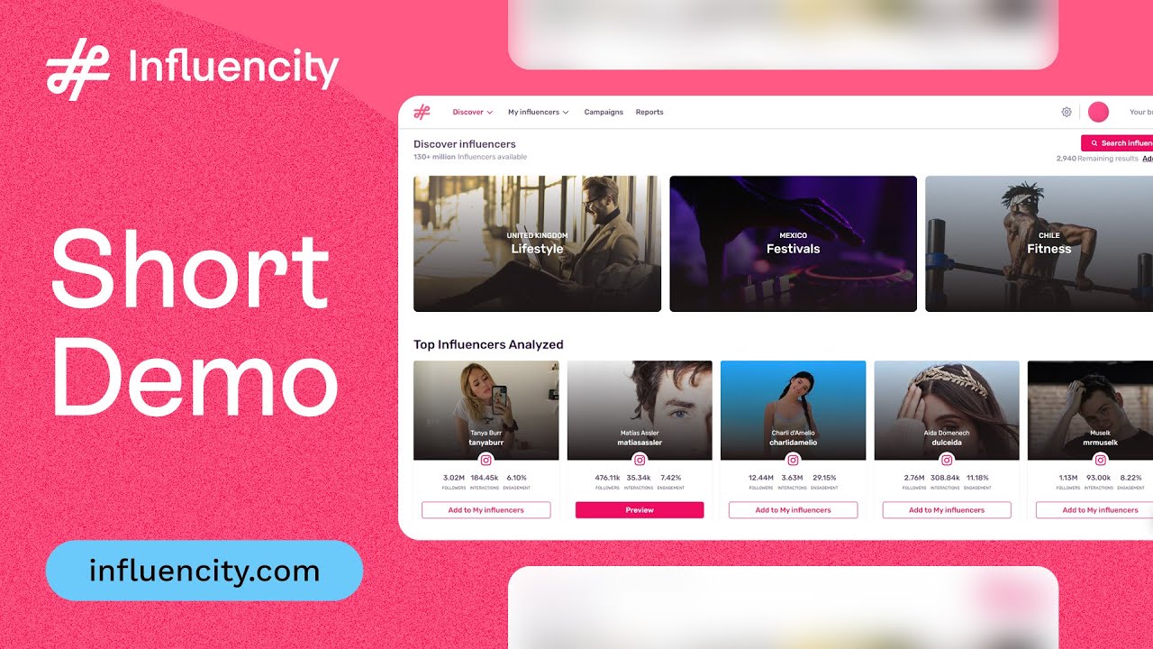 Influencity Demo How It Works