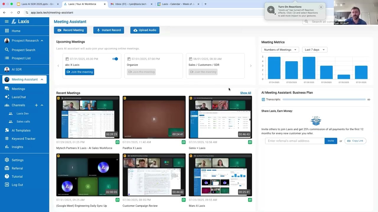 Laxis AI sales agent product demo