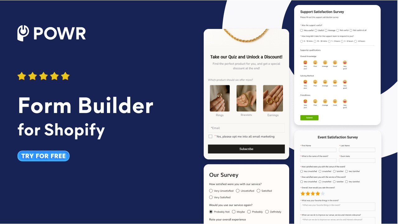 POWR form builder for Shopify