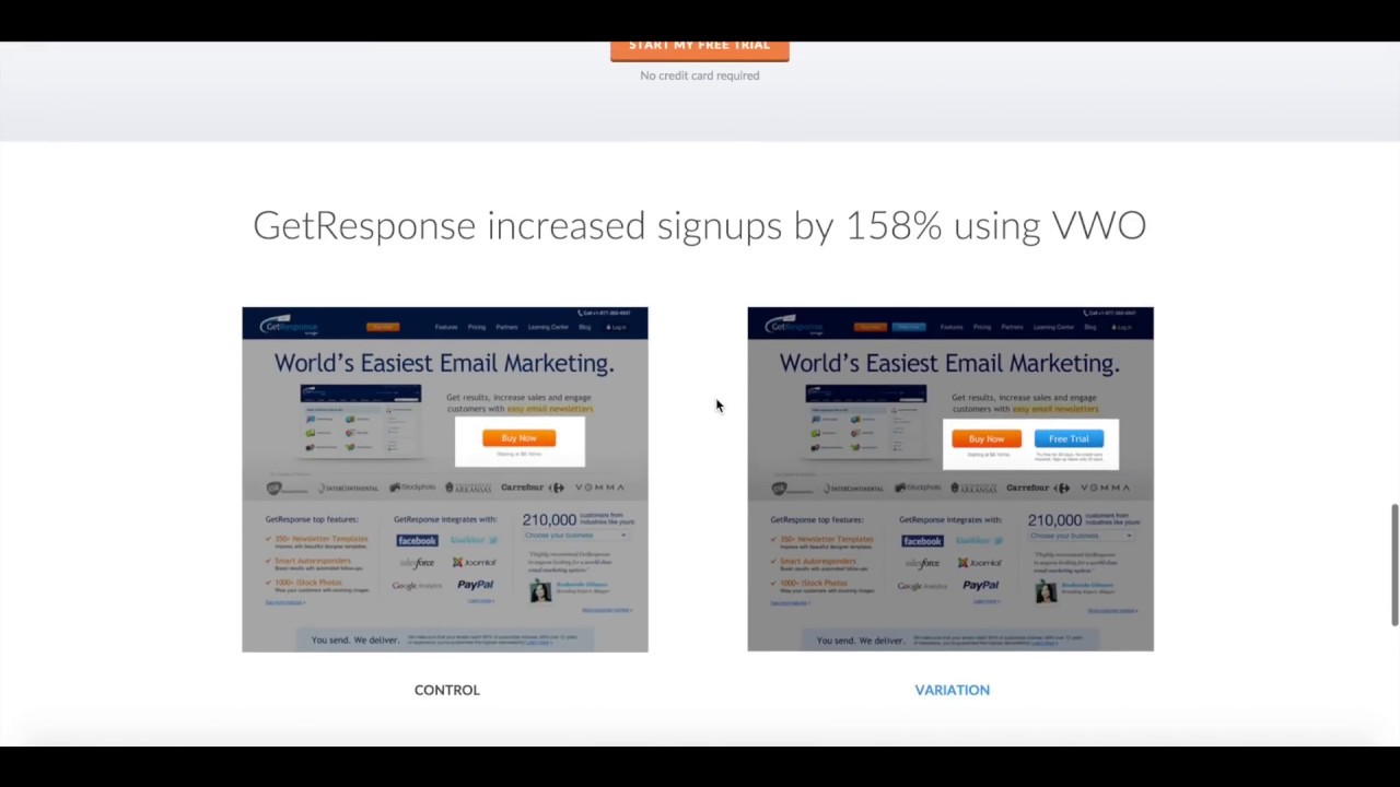 Create an A/B test using VWO