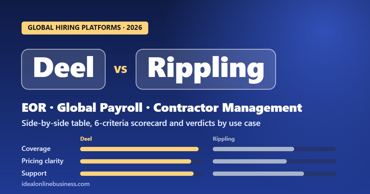 Deel vs Rippling 2026 comparison: EOR, global payroll and contractor management